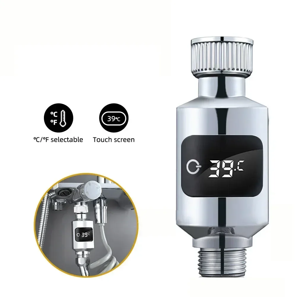 1Pc Shower Faucets Water Thermometer Electricity LED Display ABS Bathtub Water Temperature Monitor For Home Shower New 1/2 \'\'