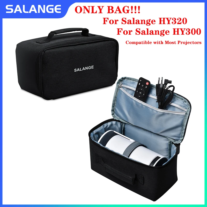 Salange Projector Case, HY300 HY320 Projector Bag with Accessories Storage Pockets Waterproof, Compatible with Most Projectors