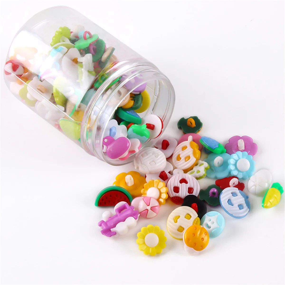 50pcs Plastic Shank Cute Cartoon Buttons Garment Sewing Dress Accessories DIY Crafts Decorations Ladybirds Daisy Flower