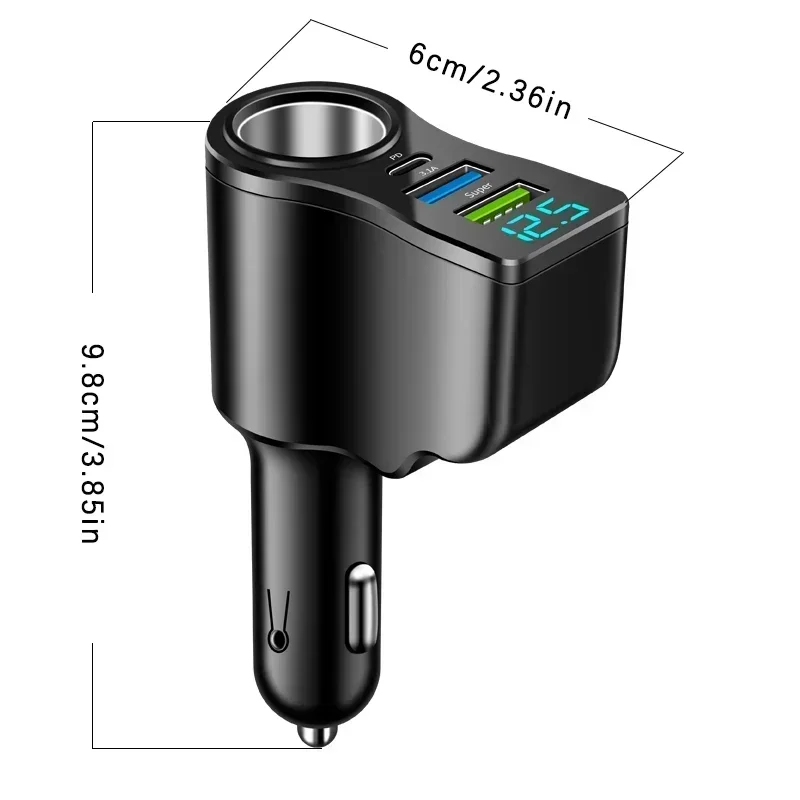 66W 4 Ports Multifunctional Car Cigarette Lighter Power Adapter 3.1A Dual USB PD Car Phone Fast Charger For Iphone Huawei Ipad - view 6