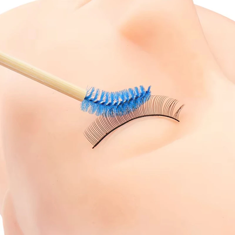 Brosse à cils avec manche en bambou, baguettes de mascara, applicateurs d'extension de cils, peigne à friser les cils, outils de maquillage, 50 pièces