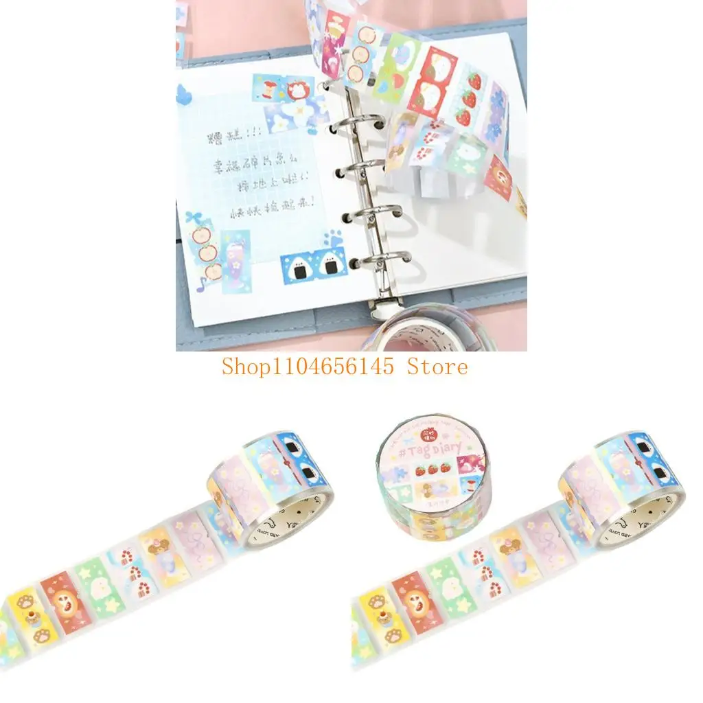 5ASD Glittering Cutout Fita pré-cortada Rolo adesivo desenho animado para scrap.