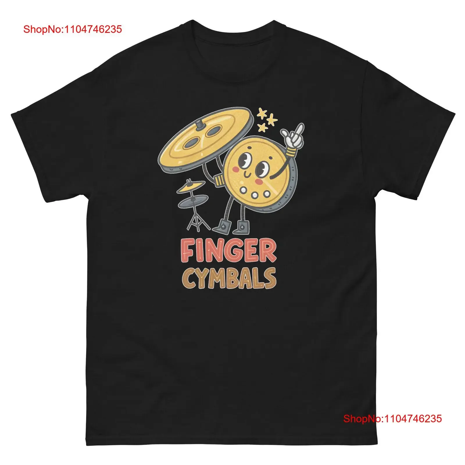 

Finger Cymbals Musical Instrument Illustration T Shirt vintage Washed graphic Versatile Soft Slightly Breathable