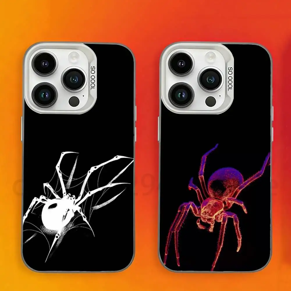 Spider Web Pattern Phone Case For iPhone 17,16,15,14,13,12,11,Pro,Max,Plus,Mini, Matte Shockproof Case
