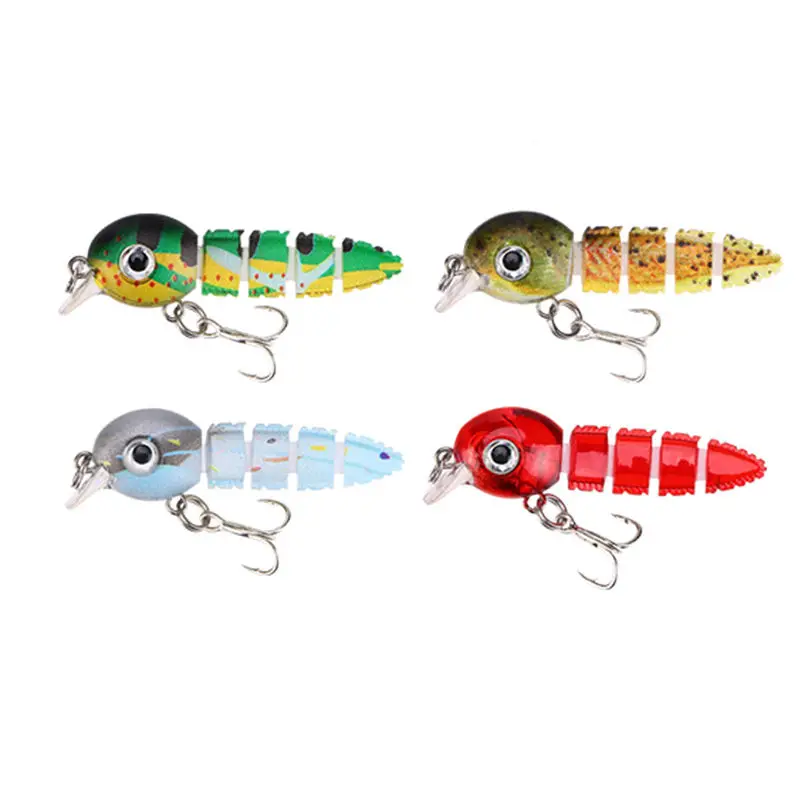 WEIHE 1 Stück/4 Stück 5,5 cm 4 g 4 Farben künstlicher harter Köder Multi-Joint-Köder Multi Jointed Angelköder sinkend