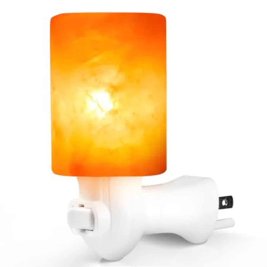 

Crystal Himalayan Salt Wall Lamp - Air Purifying Night Light - 360° Rotatable Plug 7W Bulb