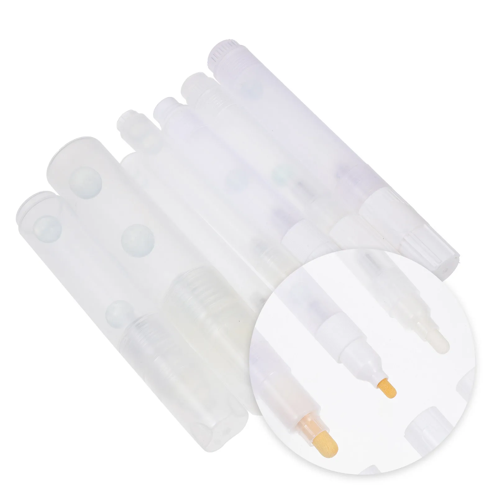 

7Pcs Empty Paint Pen Shells Plastic Graffiti Pen Lightweight Portable for DIY Refillable Markers White Art