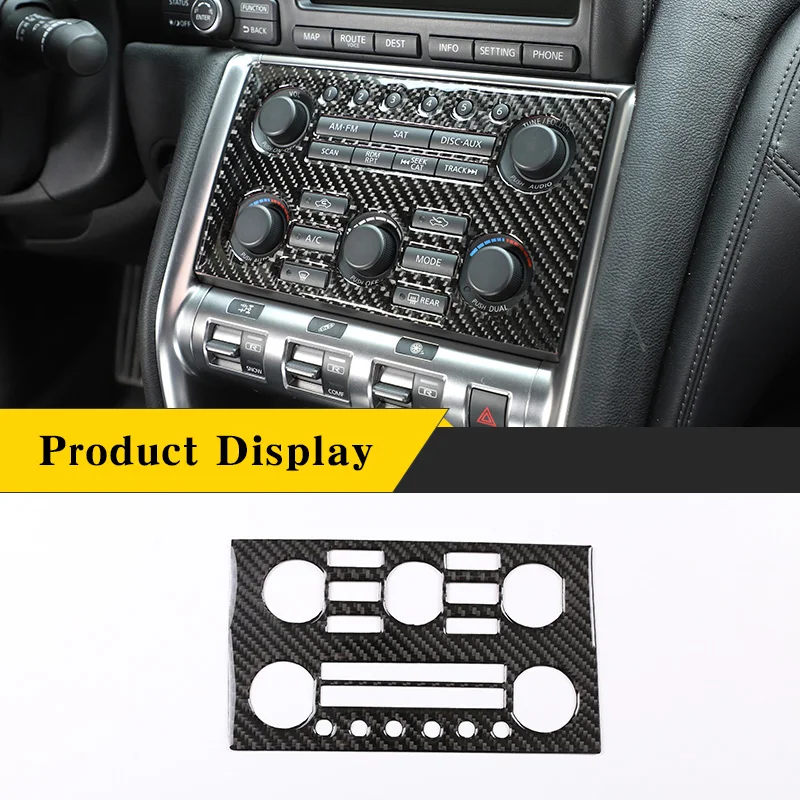 

For Nissan GTR R35 2008-2016 Real Carbon Fiber (Soft) Car Central Control Volume Panel Frame Sticker Car Interior Accessories