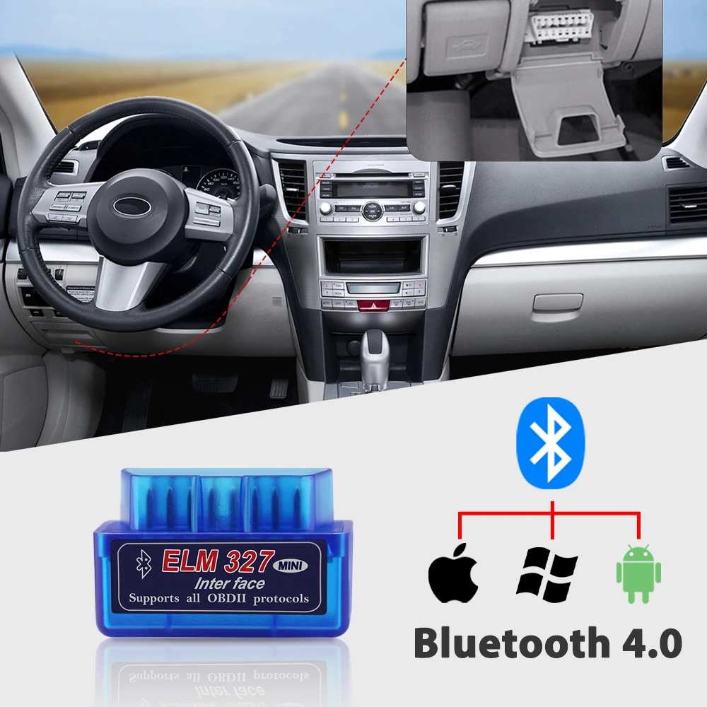 OBDMonster Bluetooth Pro ELM327 V2.1 Mini OBD2 Scanner Diagnosis for iPhone Android Faslink Scan Tool Free Software