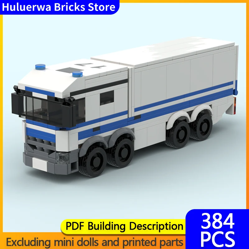 

Модель городской автомобиль MOC, строительные кирпичи, специальный бронированный грузовик для транспортировки наличных, модульная технология, детские праздничные подарки, сборные игрушки