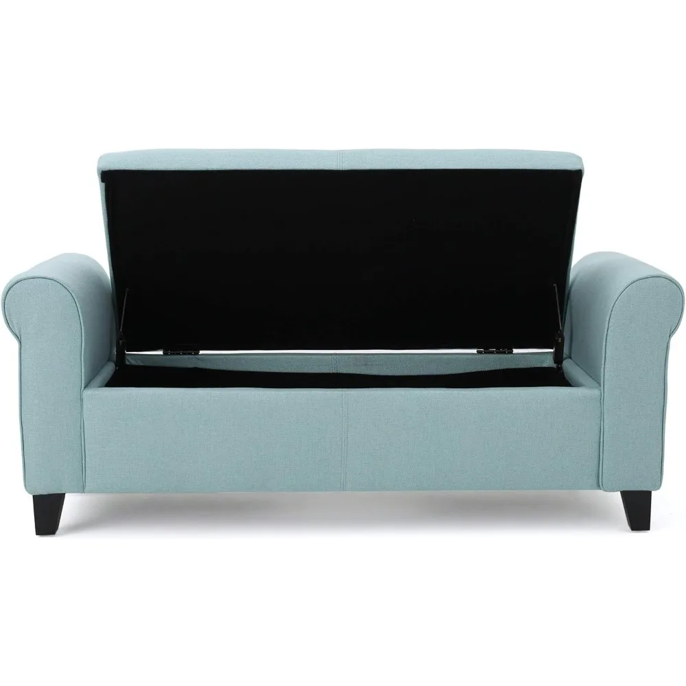 Dobrável Escritório Footrest Chair, Recipiente Alto Pufe, Cadeira Azul Luz, Poltrona Porta, 19,75 "Deep x 50,00 Polegadas Largas X 19,50 Polegadas Alta