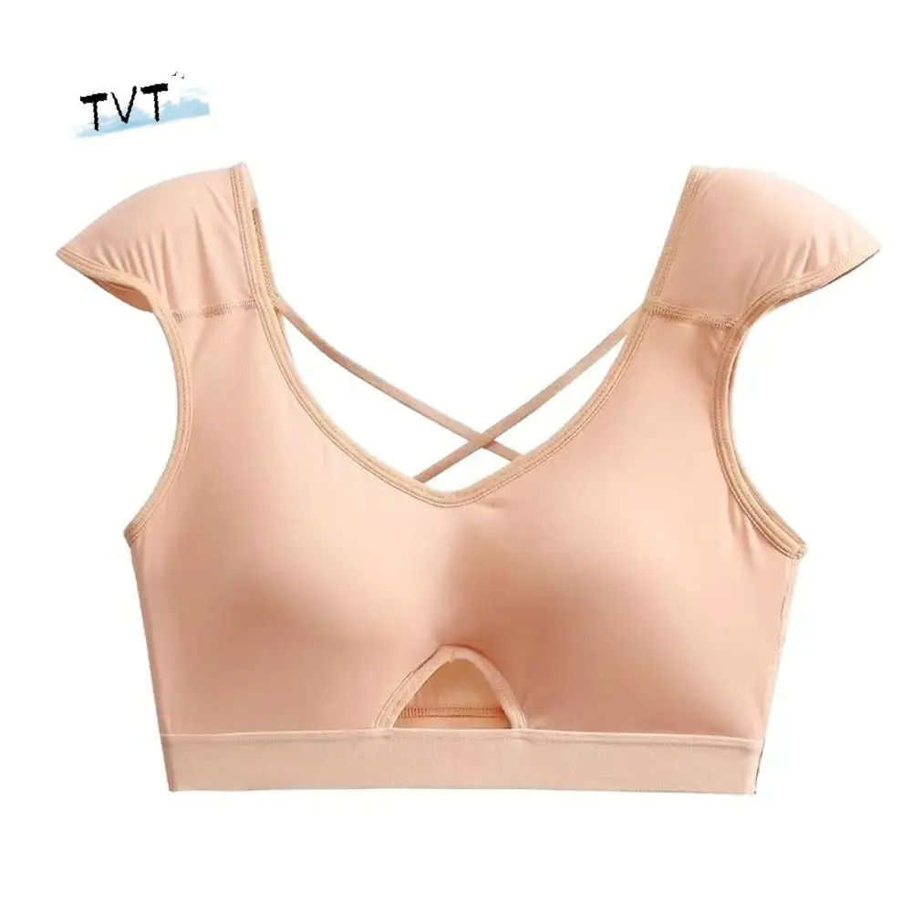 

Slim Invisible Right-angled Shoulder Underwear Deep V Cross Straps Shoulder Pad Bra Lingerie Seamless Wireless Bra Body Shaping