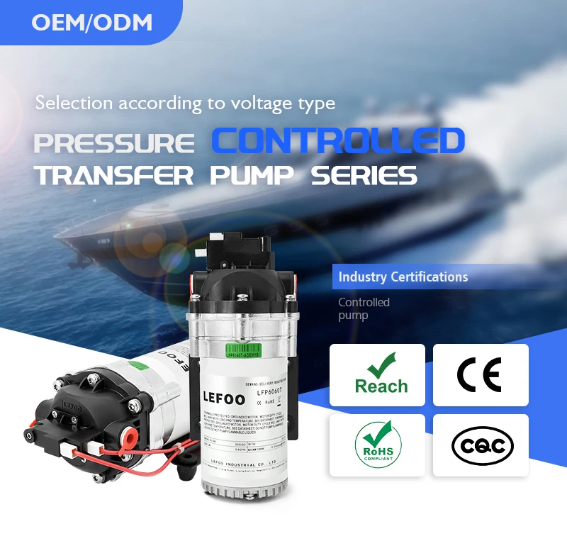 For High Pressure 24VDC 5.3LPM 70PSI Deckwash Washdown Pump Kit Customizable RV Diaphragm Water Pump Fully Automatic