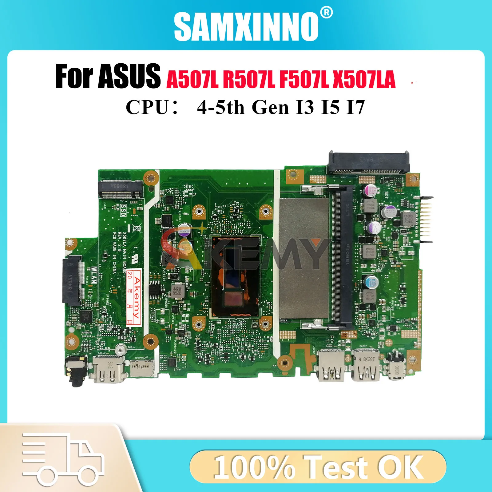

X507LA Материнская плата для ноутбука ASUS VivoBook X507L X507LA F507L A507L R507L Материнская плата для ноутбука с процессором I3 I5 I7 в порядке быстрая доставка