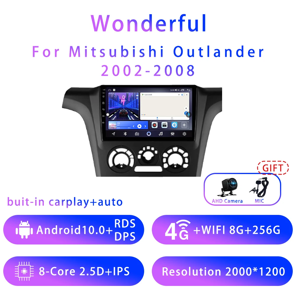 

Wonderful For Mitsubishi Outlander 2002-2008 9inch Android10 5G wifi DSP Car stereo Radio Multimedia Video Player GPS Navigation