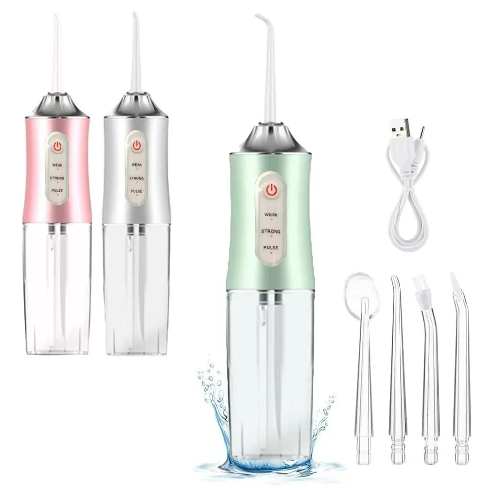 4 Jet Tip Electric Oral Irrigator 3 Modes 220ml Mouth Washing Machine Oral Care USB Rechargeable Dental Water Flosser Household