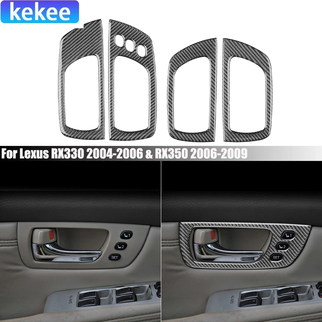 

For Lexus RX330 2004-2006 RX350 2006-2009 Carbon Fiber Door Armrest Handle Interior Car Accessories Cover Stickers Auto Trim
