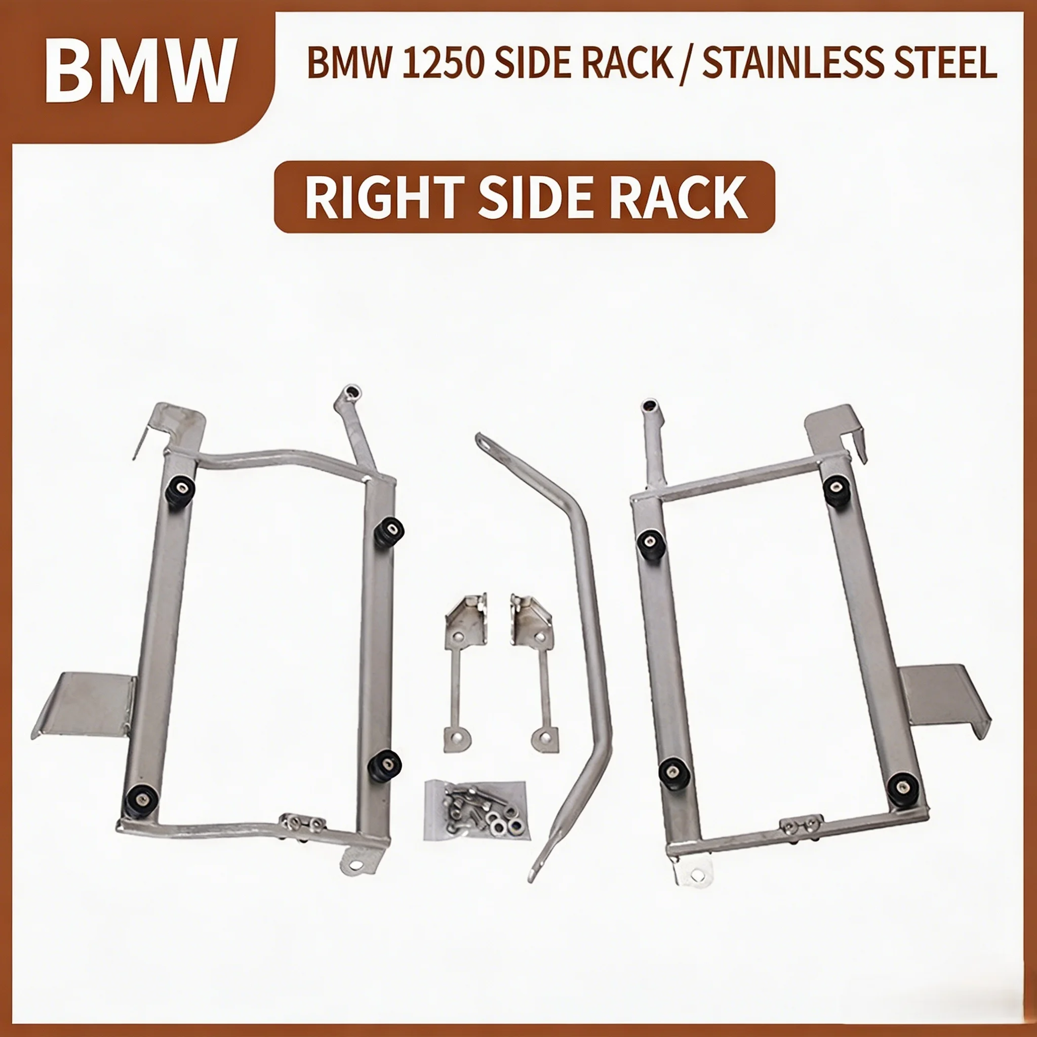 Side Box Side Bag for 1200GS/1250GS; Non-Destructive Installation Stainless Steel Retrofit/Upgrade