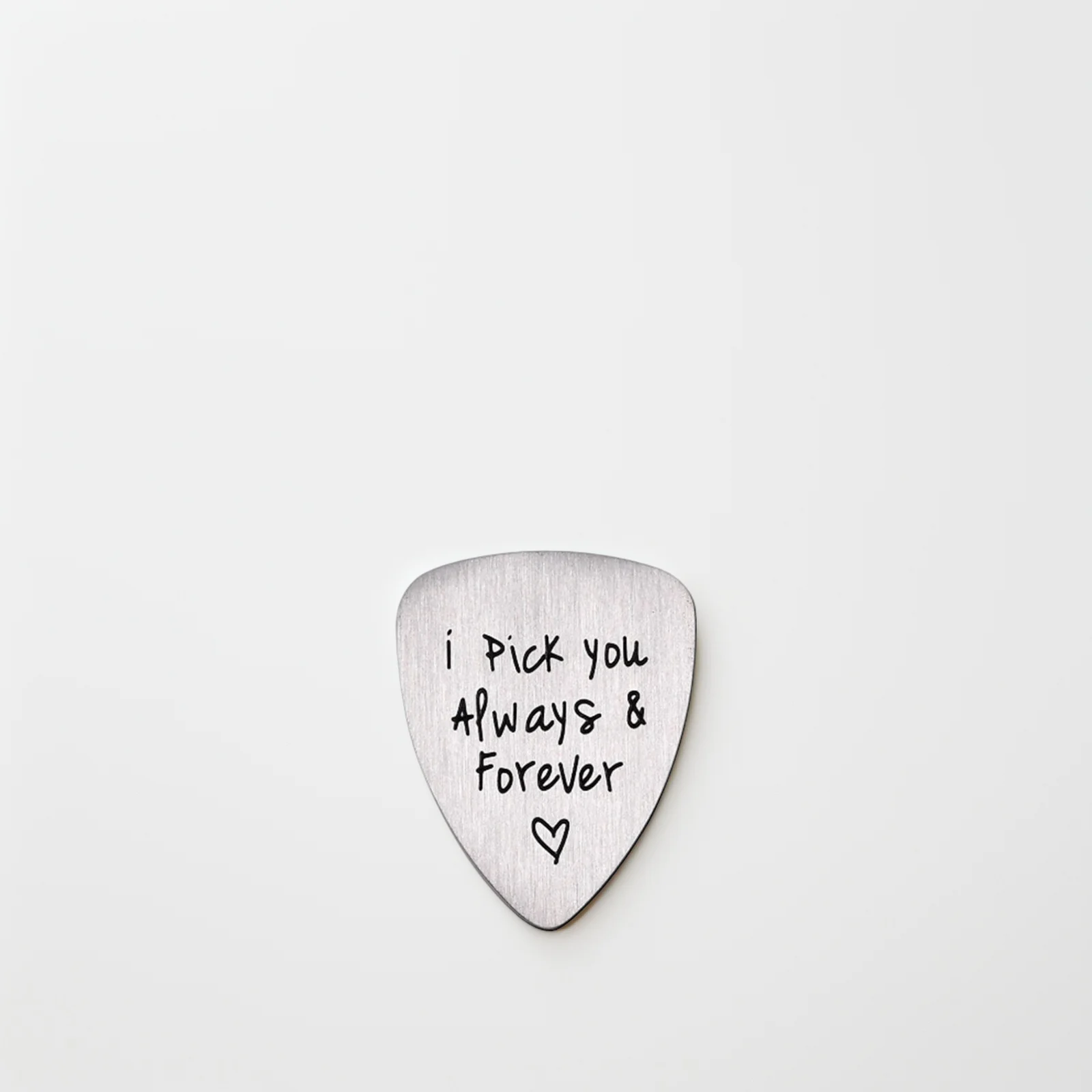 

Guitar Pick Titanium Steel Hand Carved I Pick You Always Forever Letter Polished For Guitar Bass Ukulele Musical