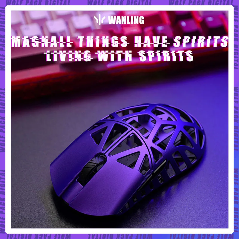 WanLing Lightweight Magnesium Alloy Esports Gaming Mouse Flower Beast Series Rgb Backlight Desktop Computer Laptop Peripheral