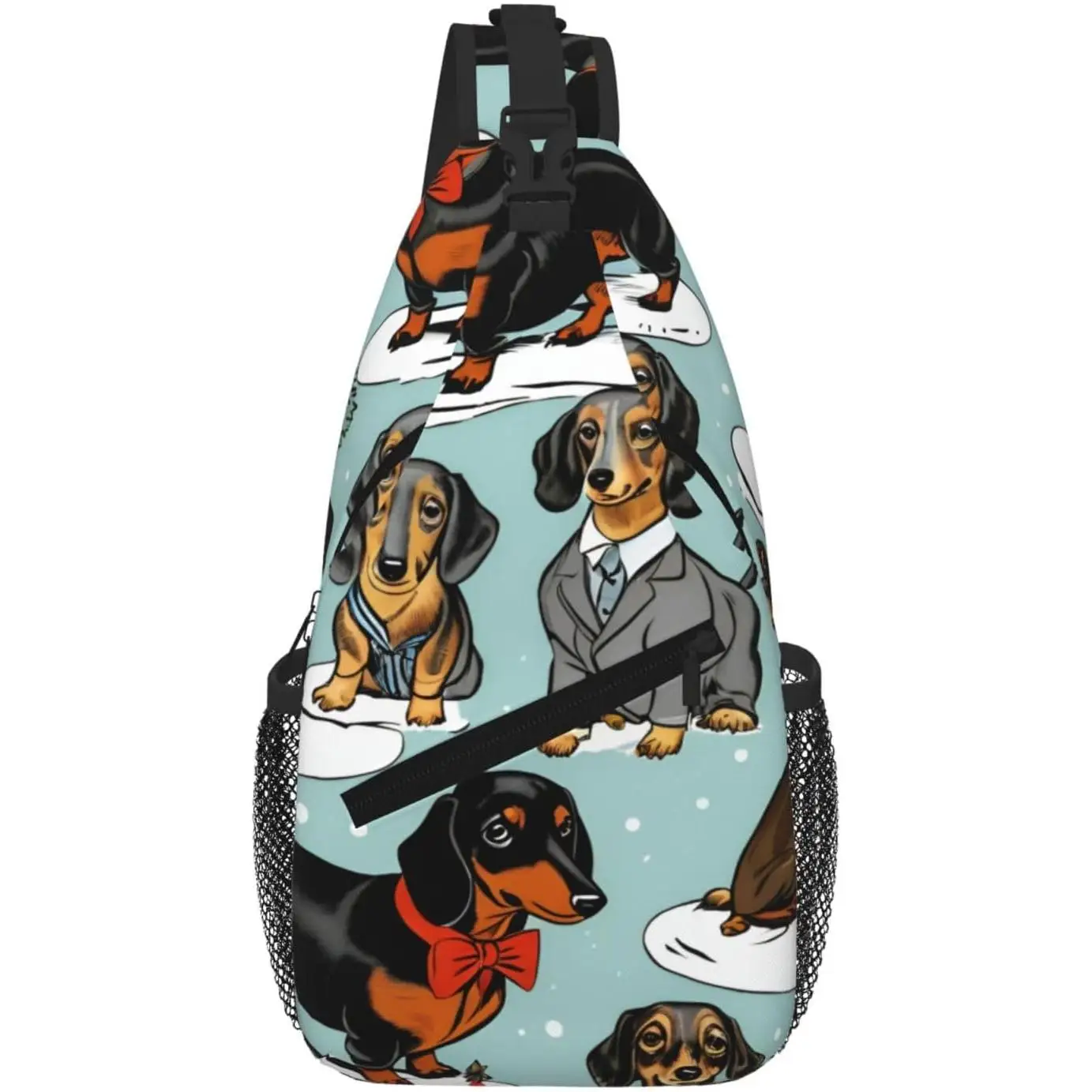 

Cute Puppy Dog print Crossbody Sling Backpack Sling Bag Travel Hiking Chest Bag Daypack for Traveling Water Resistant