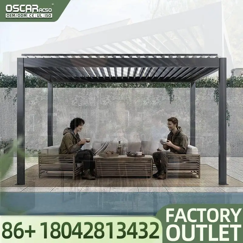 3X3m 3X4m 4X4m 6X4m Outdoor Aluminum Louvre  Prefab Structures Luxury Modern Buildings for Garden Patio Backyard Ready to Ship P