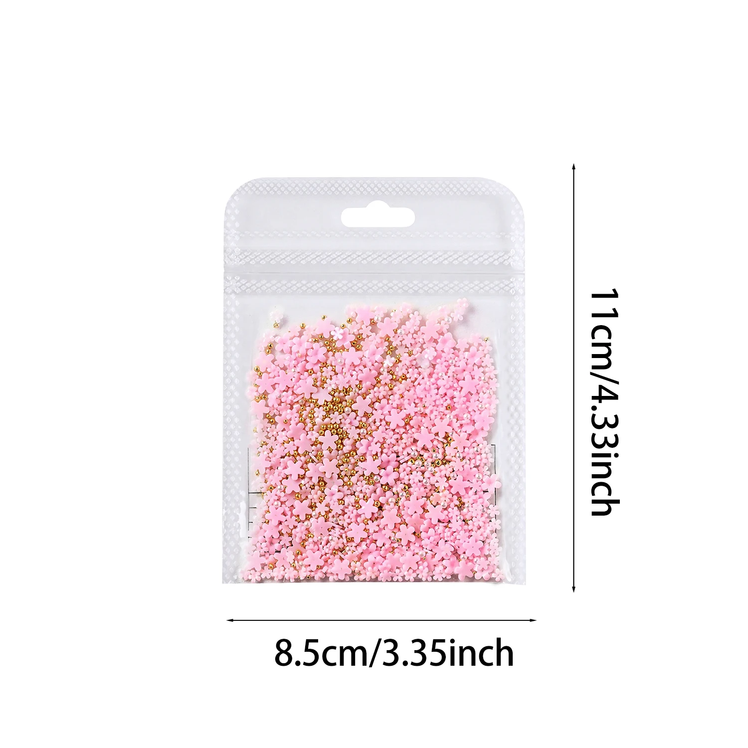 200Pcs/Bag 3D Colorful Acrylic Flower Nail Charms with Gold Caviar Beads Floral Nails Decorations Five-Petals Manicure Accessory - view 6