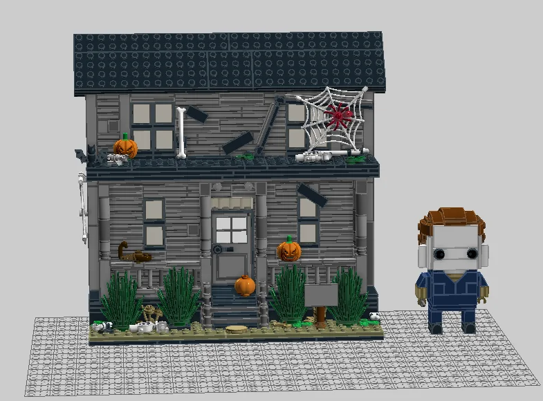 

Michaeled Myers House Building Blocks Set Film Killers Terrorist Houses Brick Model Halloween Pumpkin Building Toy for Gifts