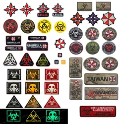 Umbrella Corporation 3D gomma/stoffa/distintivo Patch riflettente Patch tattica militare Raccoon Logo Corp Police Paintball Insignia