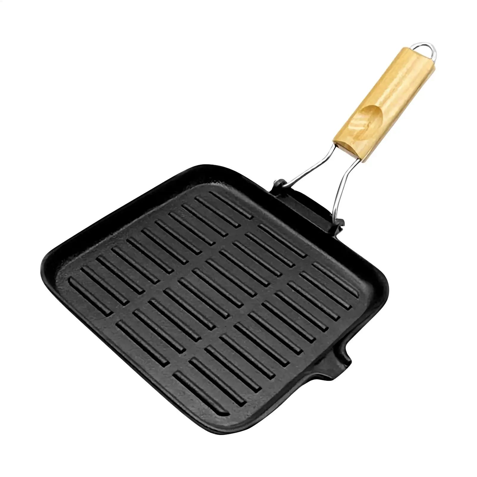 

Cast Iron Skillet Non-Stick Griddle Pan Cast Iron Skillet With Foldable Handle For Cooking Baking Grilling Kitchen Stove Oven