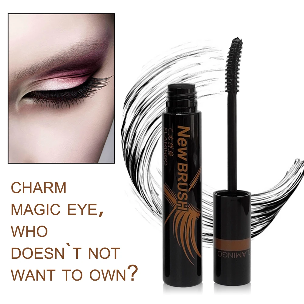 Eye Makeup Mascara Brand Flamingo Magic And Stereo Comb Dense Lengthening Waterproof Easy to Wear Mascara