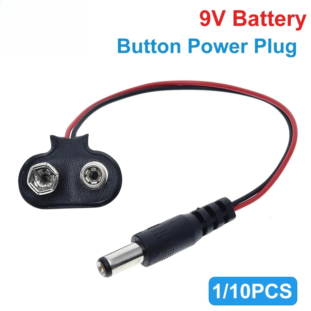 1/10PCS 90 DC 9V Battery button power plug for Arduino Mega 2560 1280 UNO R3 132 9V battery buckle
