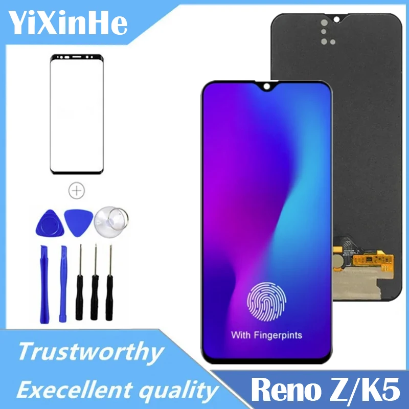 

Super AMOLED / TFT Black 6.4 '' For Oppo Reno Z CPH1979 PCDM10 PCDT10 LCD DIsplay Touch Screen Digitizer Assembly For Reno Z