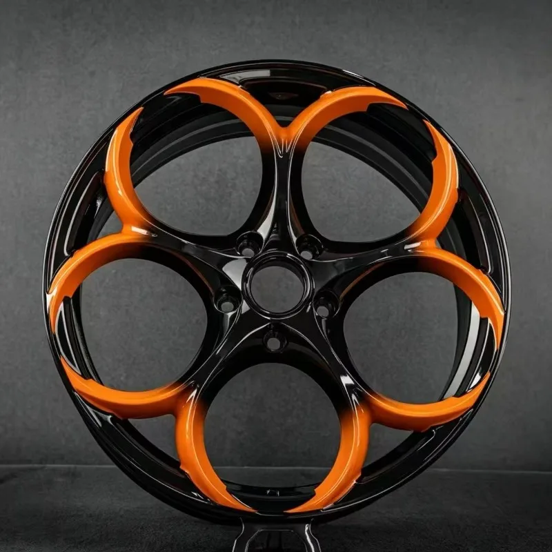 【2026】Customized 18 19 20 21 22 23 Inch Black And Orange Two-color 5*112 5*120 For Porsche 718/911/Cayenne BMW M3/M4/X1/X3/X5