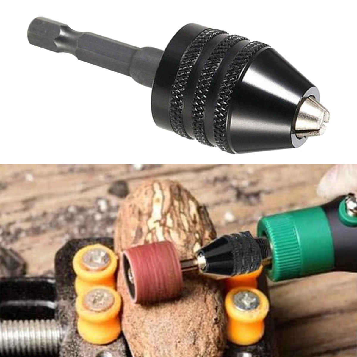 1 PCS Drill Chuck Keyless Impact Driver Adaptor Head Micro Motor Clamping Hex Shank Mini Chucks Fixture Drill Bits Adapter