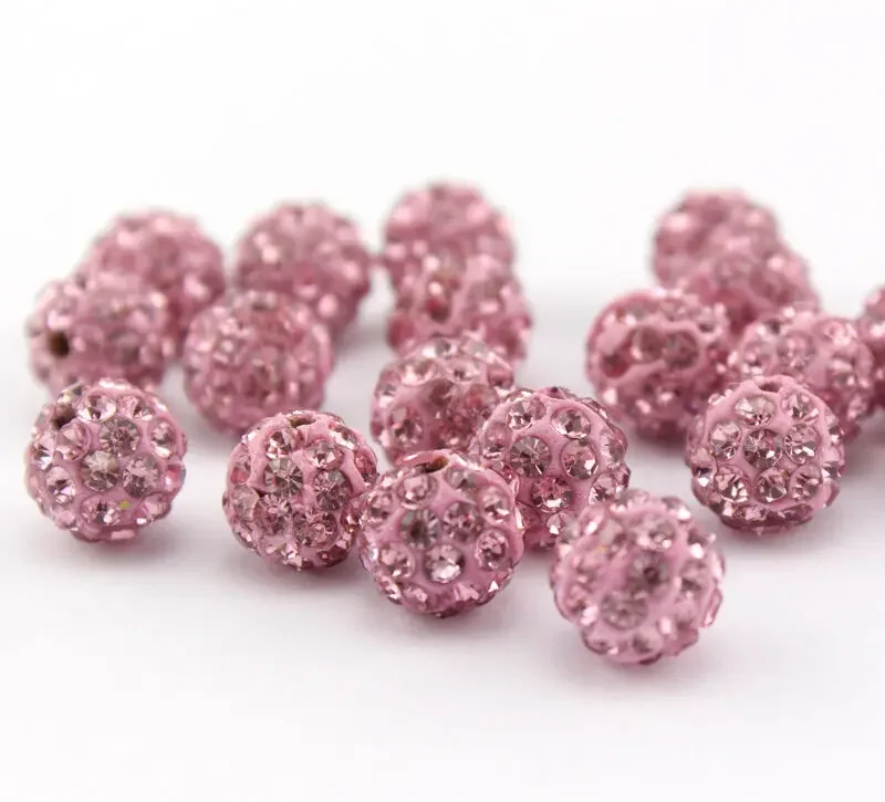 Wholesale 100 Pcs Cz Crystal Loose Beads Pave Disco Balls Mixed Colors 8MM/10MM