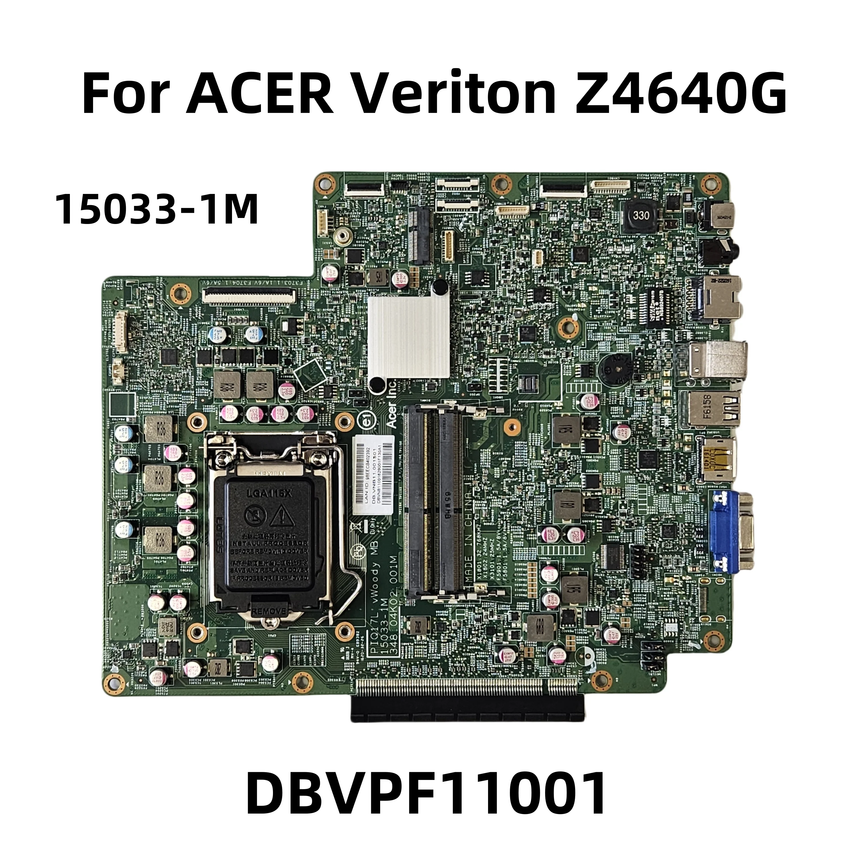 15033-1M For ACER Veriton Z4640G AIO Motherboard PIQ17L 15033-1M 348.04K02.001M DDR4 LGA1151 100% Fully Tested