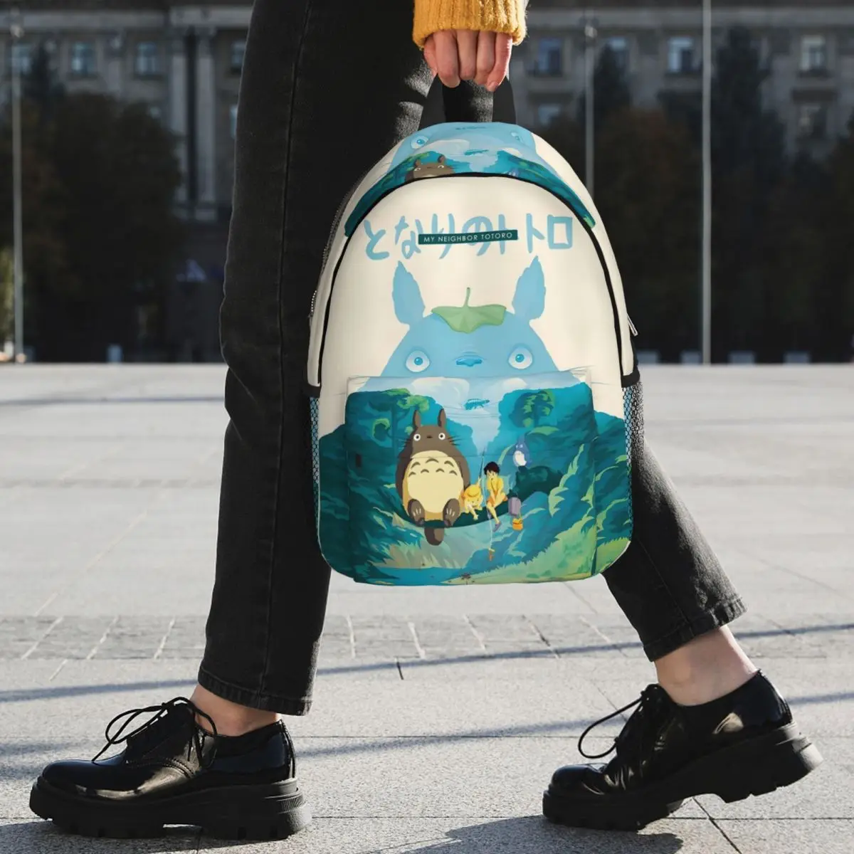Monster Chill Ghiblis Flying Away Japan Film Backpack Student BookBag Men Women School Bag Computer Shoulder Bags