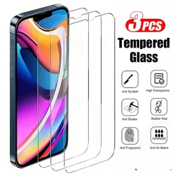 3Packs Screen Protectors for iPhone 16 15 14 13 11 12 Pro Max 12 13 Mini Phone Glass For IPhone 16 15 8 7 Plus X XR XS Max Glass
