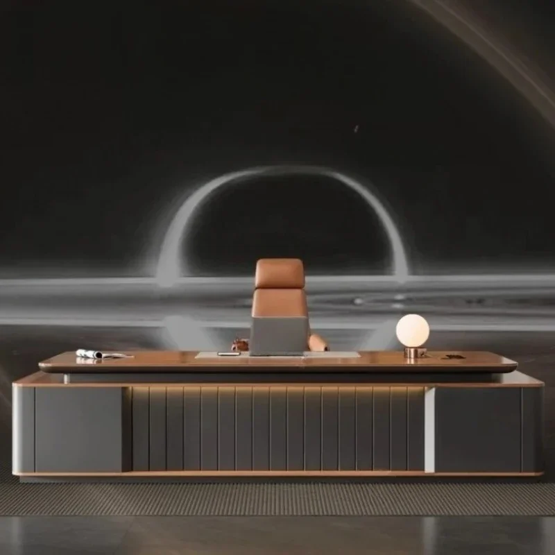 مكتب مكتب فاخر خفيف من Boss عالي الإحساس وحديث وبسيط ومكتب مكتب مدير الرئيس الكبير أثاث Mesa De Escritorio
