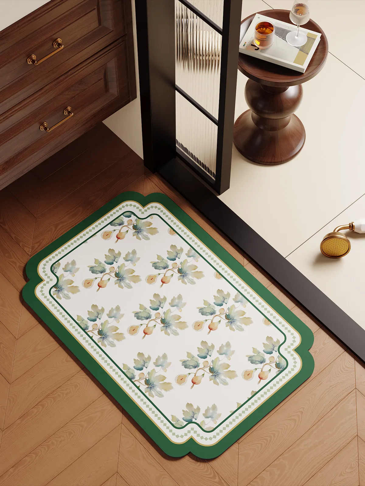 

Коврик VIKAMA с винтажным бордюрным растительным принтом, декоративный ковер для прихожей, ванной комнаты, уютного домашнего пространства и стильного декора интерьера