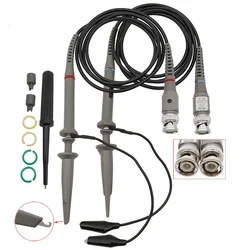 P6100 1pcs 2pcs 100MHz Bandwidth Oscilloscope Probe 1X/10X Adjustable Attenuation BNC Leads Switchable Input Voltage 10:1