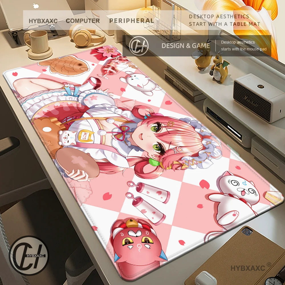 

Mouse Pad Pc Gamer Desk Mat Sakura Miko Gaming Accessories Mausepad Rubber Keyboard Deskmat Laptop Anime Cute Girl Mousepad