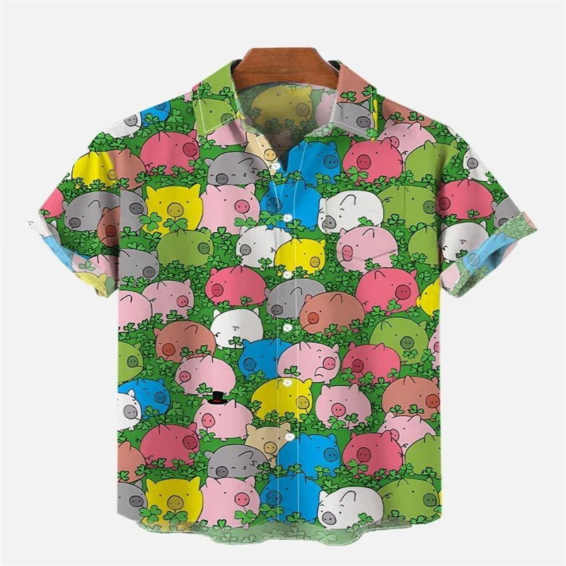 

Цветная свинья с рисунком травы, нагрудная сумка с коротким рукавом, синяя рубашка с летающей свиньей и облаком, гавайская нагрудная сумка с принтом