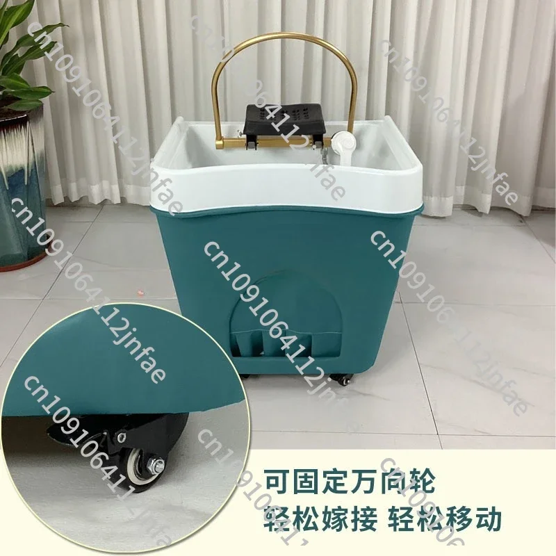 Movable Shampoo Basin Head Therapy Machine Supporting Massage Couch Facial Bed Fumigation Water Circulation Shampoo Machine