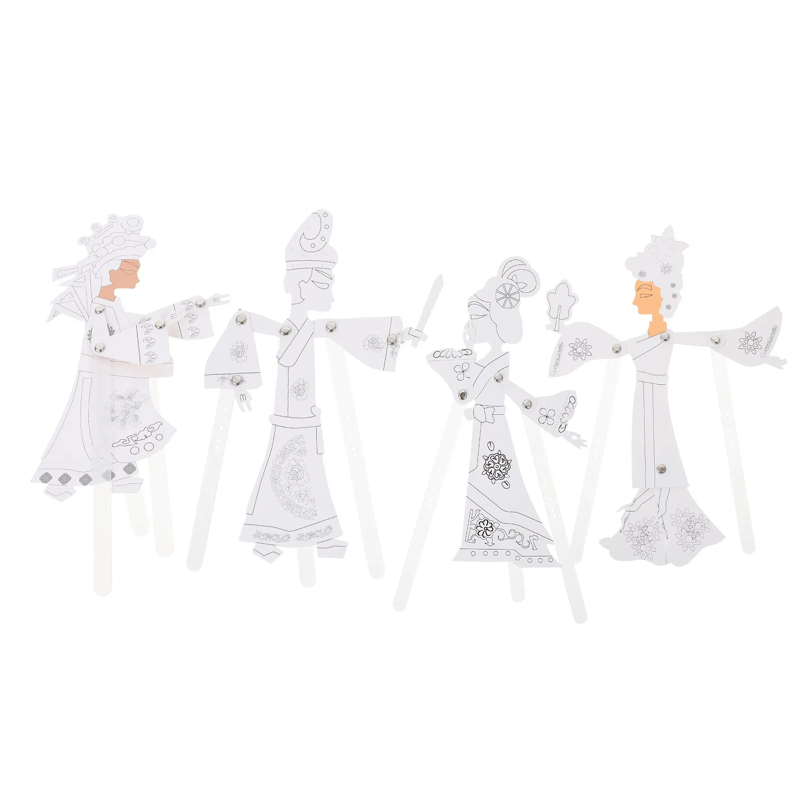 

4Sets DIY Handmade Shadow Kit Colored Materials Set Chinese Traditional Educational Leisure Activity Performance