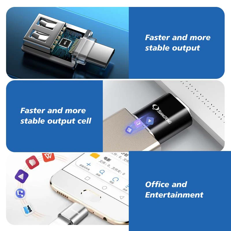 For SsangYong Car USB 3.0 To Type C OTG Charger Adapter Connector Kyron Actyon Sport Tivoli Torres Korando C300 Musso
