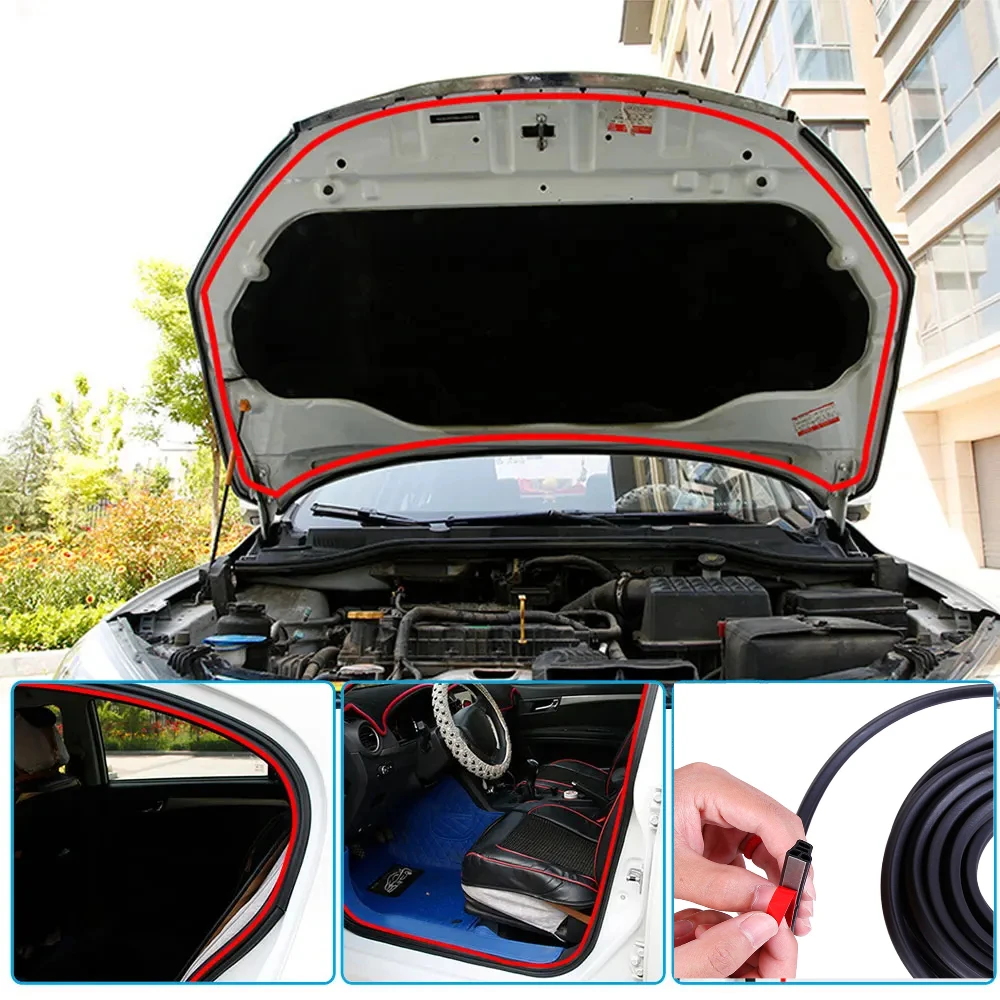 

2m Auto 3 Layer Sealing Sticker Car Trunk Rubber Seal Strips Car Door Sound Insulation Weatherstrip Strip Interior Accessories