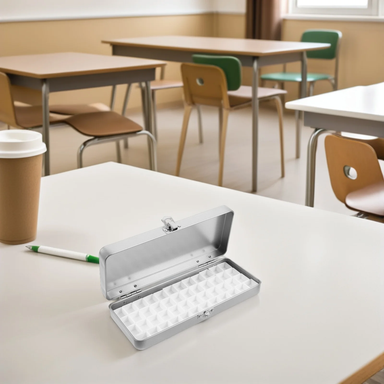 

48-Grid Watercolor Palette Box Airtight Portable Empty Paint Tray For Travel Outdoor Sketching Artists Students Mini Plastic