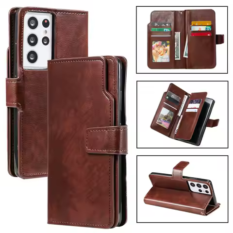 2023 For Galaxy S23 S22 S 21 5G Flip Case Wallet Book Shell for Samsung S21 Ultra 23 S10 22 Plus S9 8 Note 20 S20 FE Leather